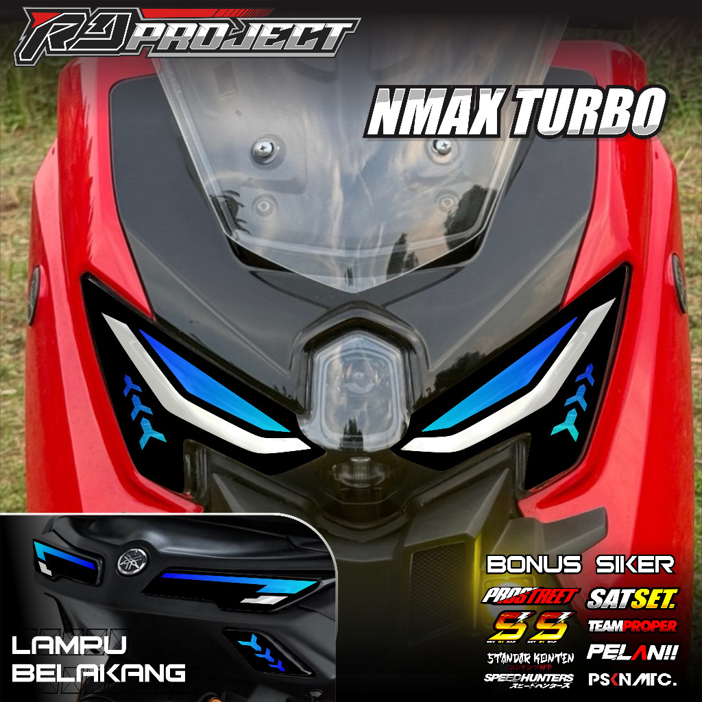 Stiker Lampu Alis MOTOR NMAX TURBO NEO 2024 2025 - Sticker Variasi Lampu NMAX Neo S TRANSPARAN UV