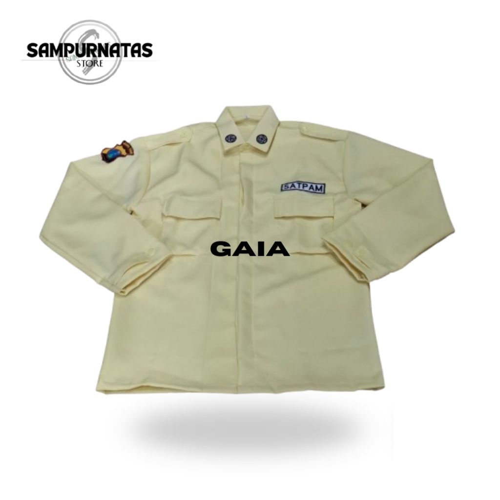 Baju PDL SATPAM / SECURITY Cream Bahan GAIA PREMIUM