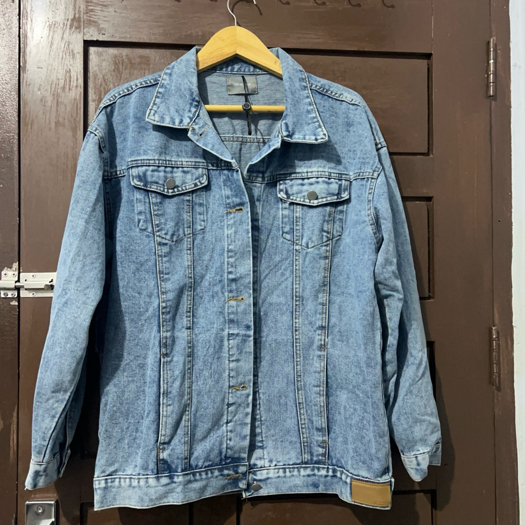 Denim Jacket Wanita This Is April Luaran Jeans Denim Terbaru Kekinian Oversized Outer Denim