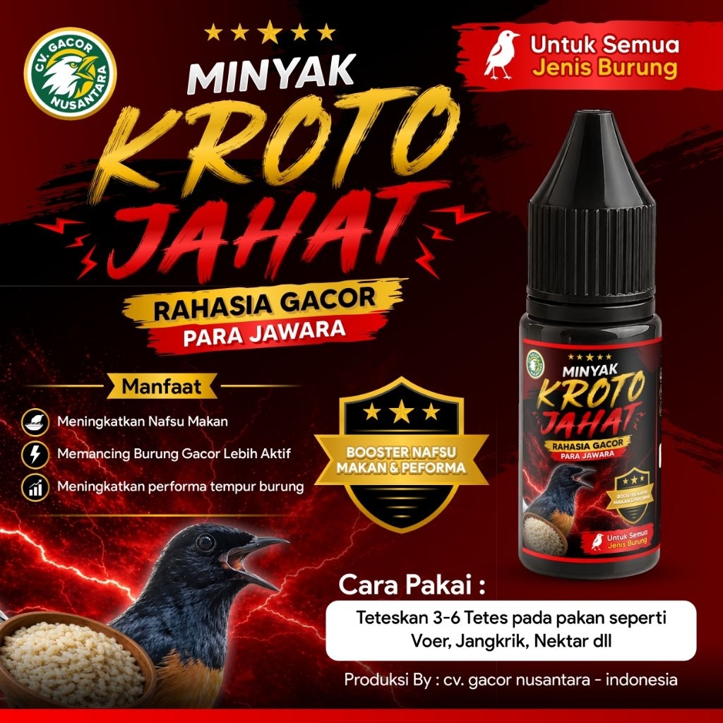 Minyak Kroto Jahat Booster Gacor Burung vitamin burung sari kroto doping burung tepung kroto