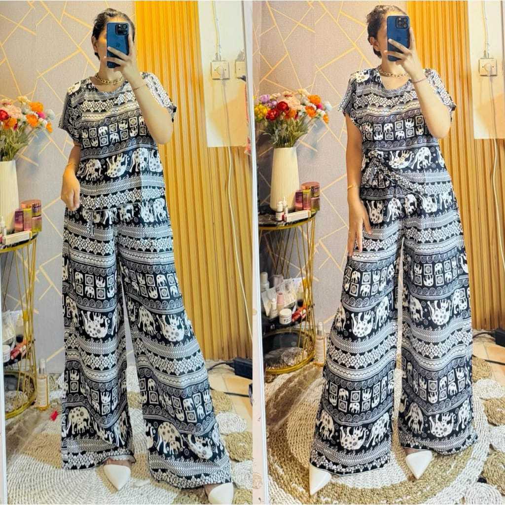 SETELAN GAJAH KATUN RAYON / SETELAN LENGAN PENDEK KATUN RAYON