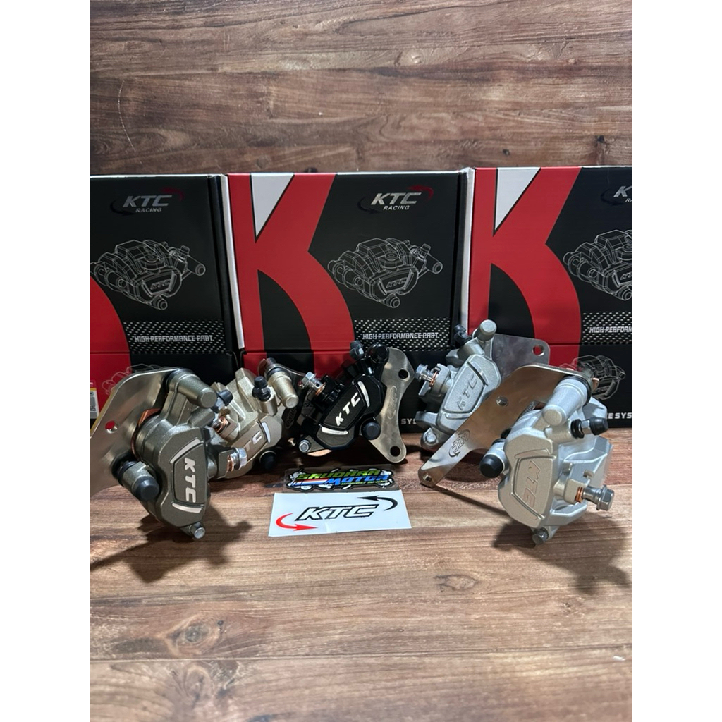 CALIPER/KALIPER REM KEPALA BABI DEPAN KTC RACING HYLOZ 2P +BREKET DISC 190MM | 260 MM PNP HONDA BEAT