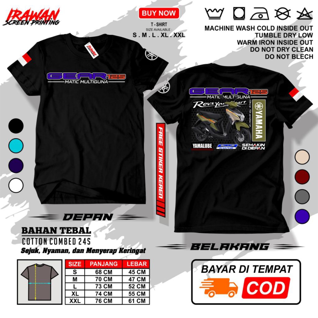 KAOS YAMAHA GEAR 125 TAHUN 2025 - OLIVE STANDARD