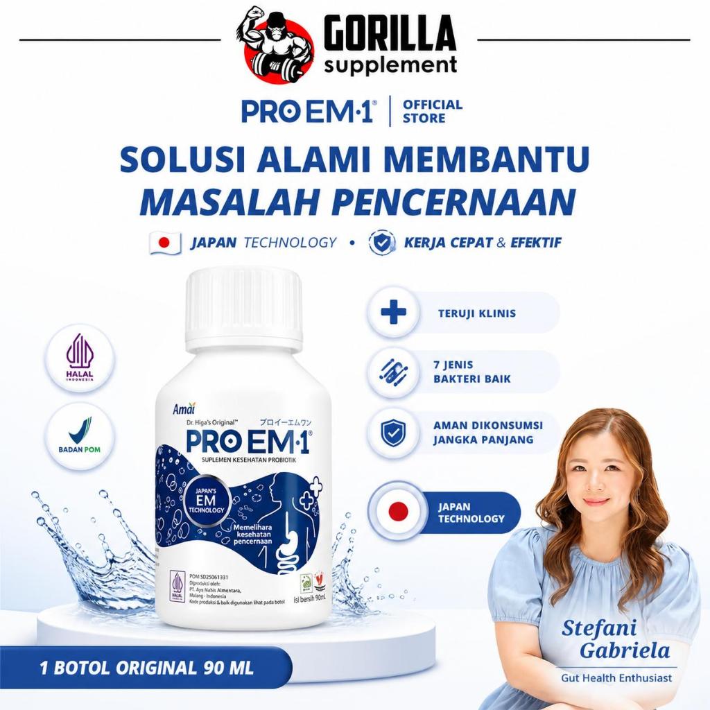 PRO EM•1 Probiotik Anak| Dewasa| 90ml Rasa Original |Bakteri baik |Memelihara Kesehatan Pencernaan |