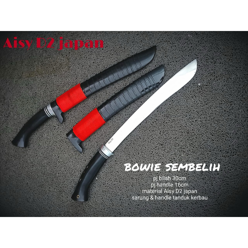 GOLOK PISAU SEMBELIH BAJA D2 japan FULL TANDUK BUNGKUK UDANG 30 cm