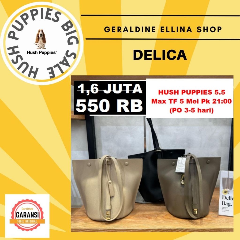 Tas tote bag Hush Puppies original sale seri DELICA