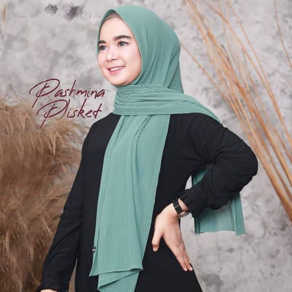Syifah Fashion Pashmina Plisket - Kerudung Pashmina Plisket