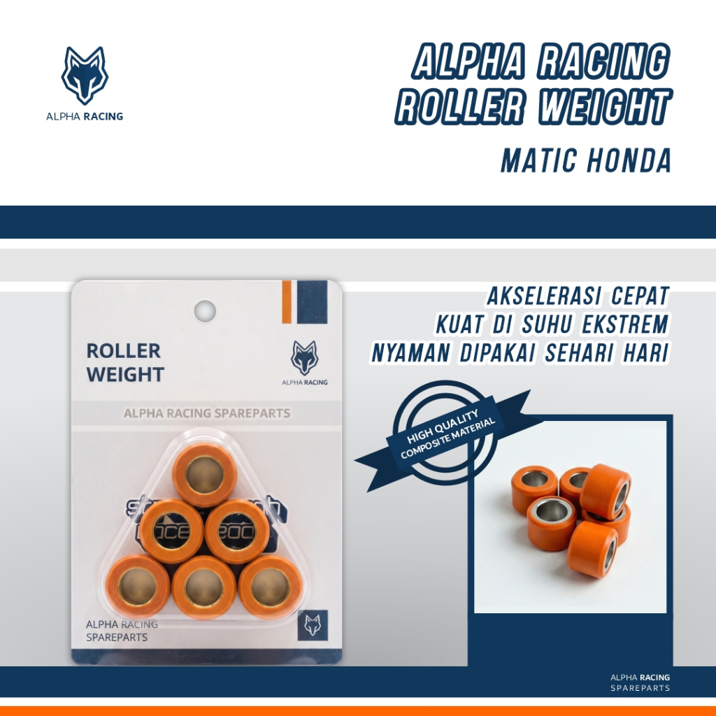 ROLLER ALPHA RACING (ALL MATIC HONDA) ROLLER CVT, MOTOR MATIC