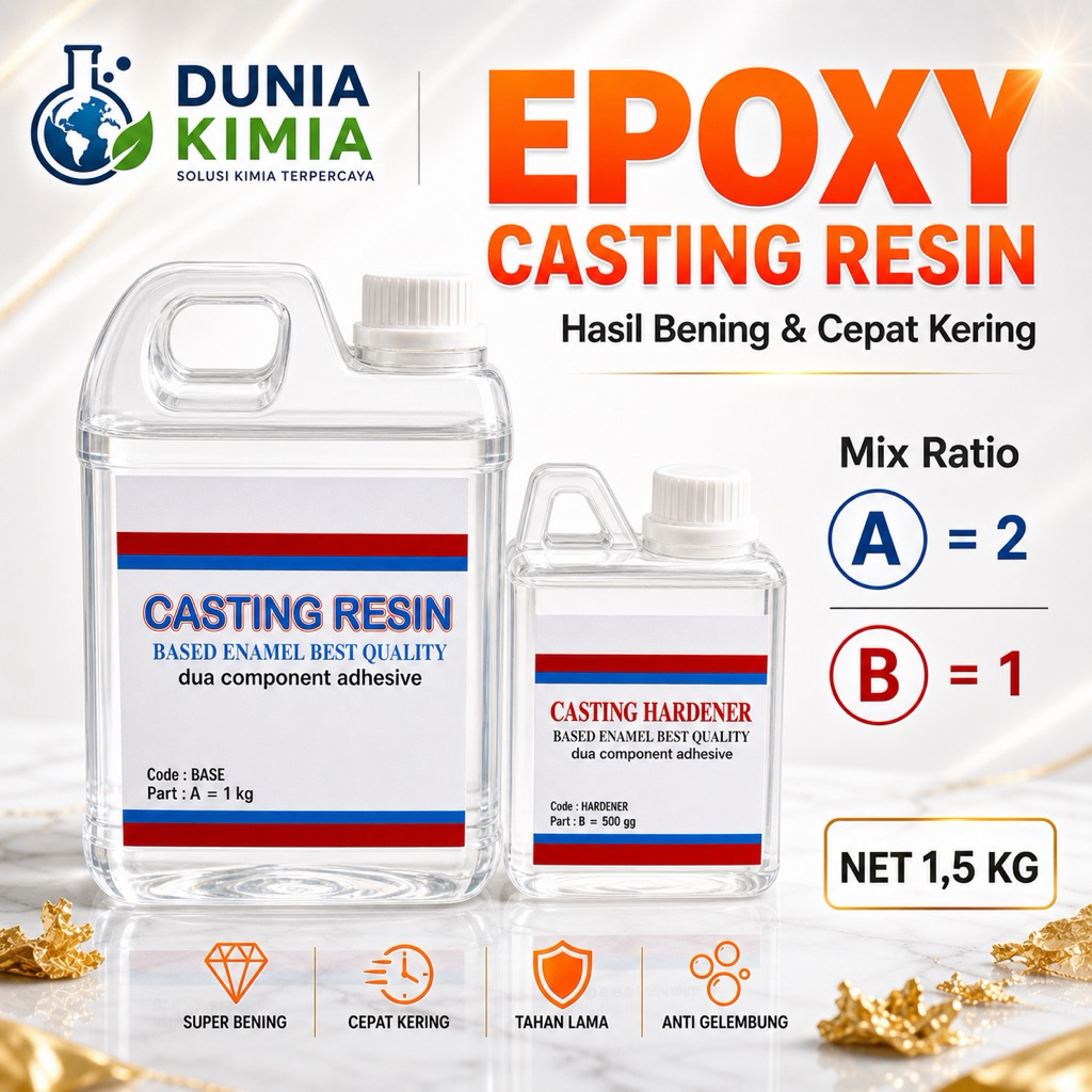 Epoxy Resin Bening - 1.5KG - Resin Table Top - Casting Resin - Lycal 1011 - Resin Meja Kayu