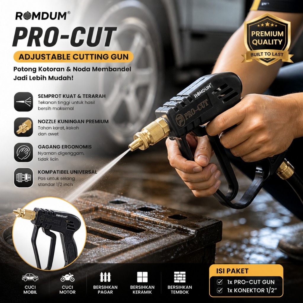 Gun Jet Cleaner Pendek GNT Steam Nozzle Water Hose Gun High Pressure Murah LAKONI