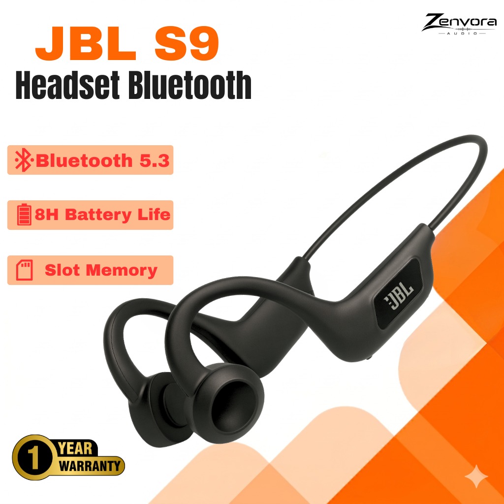 Headset Bluetooth Olahraga JBL S9 Headset Bluetooth V5.3 – Baru & Segel – Garansi Resmi