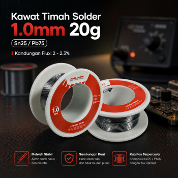 Kawat Timah Solder Flux Wire 1.0mm 20g - HD-1 - Silver