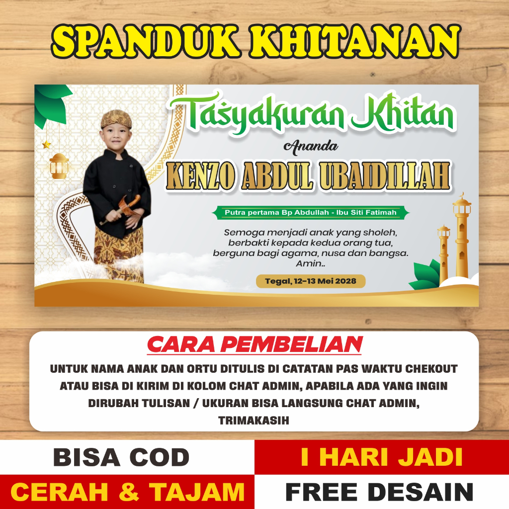 Spanduk / Banner / Backdrop Custom Khitanan Sunatan New