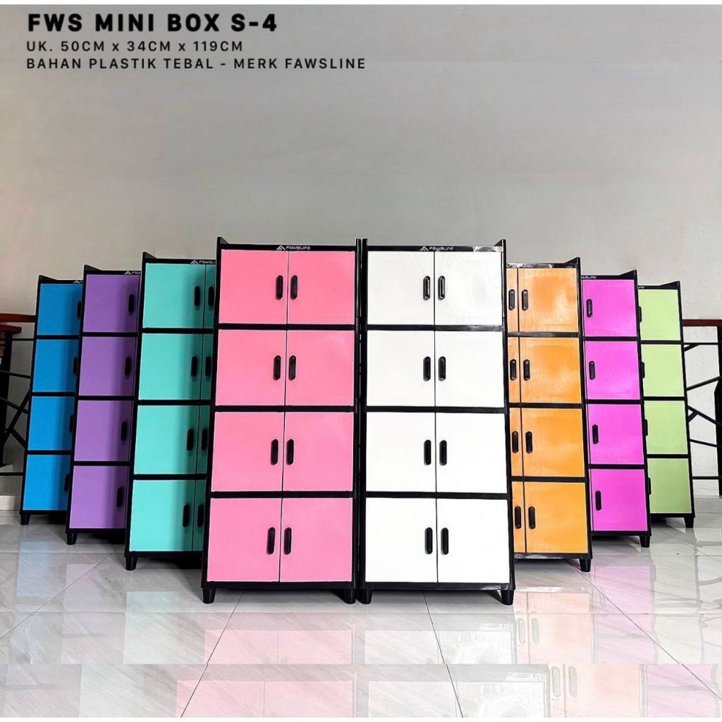 *KHUSUS BATAM* Fawsline Mini box Lemari Susun 4 / Lemari Plastik / Lemari Serbaguna