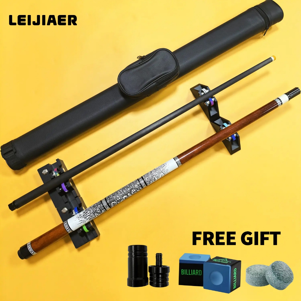 LEIJIAER Stik Billiard T1000 Pure Carbon Fiber Profesional  Low Deflection 12.5mm tips cue COD