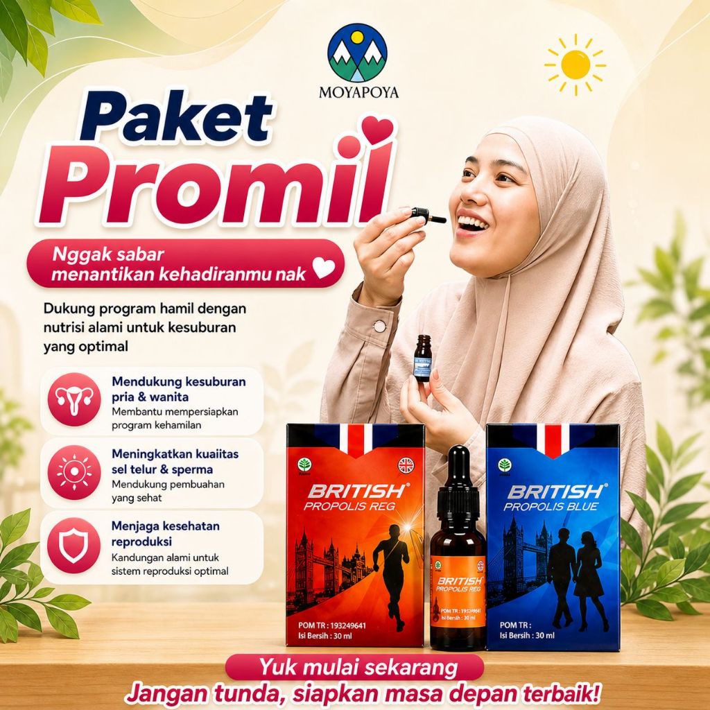 [ BUNDLE 3 PCS PAKET PROMIL ] British Propolis Paket Promil Suami Istri 2 Pcs BP Original 1 Pcs BP B