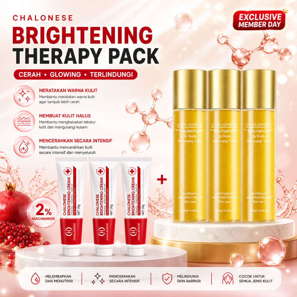 [COD] Chalonese Brightening Set ( Whitening Moisturizing Cream + Whitening Toner ) Niacinamide Memba