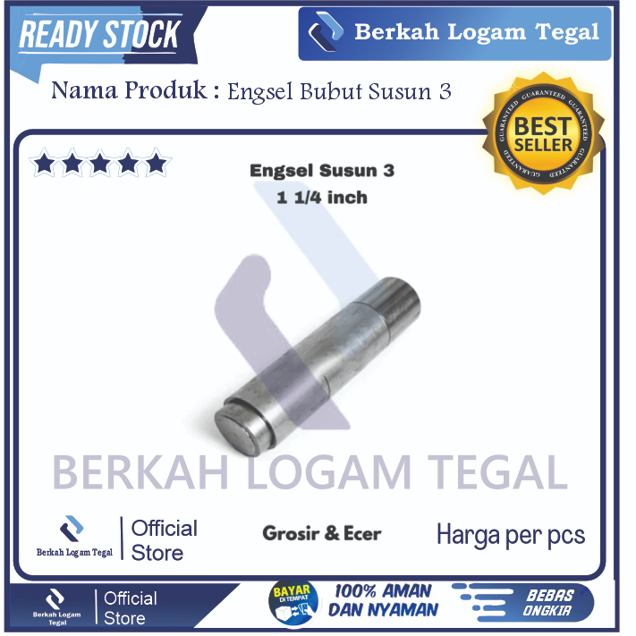 Engsel Bubut Susun ukuran 1 1/4 Engsel Susun 3 Untuk Pintu Garasi DLL