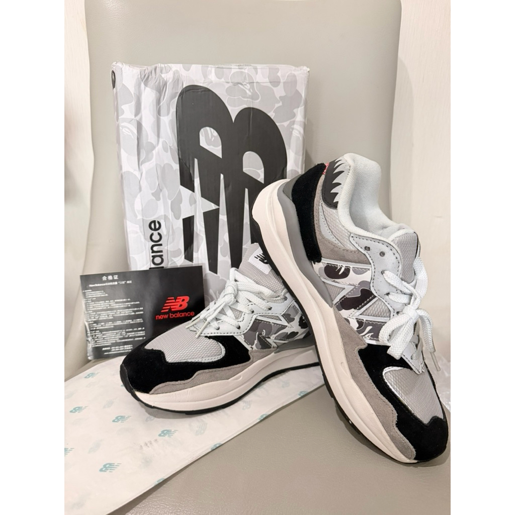 Sepatu A Bathing Ape x New Balance 57/40 'Black/White/Grey' M5740BAP