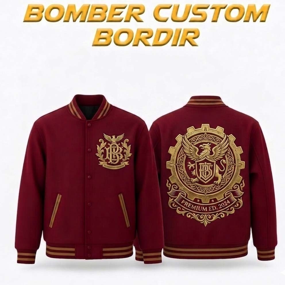 JAKET BOMBER VARSITY CUSTOM BORDIR ALL SIZE S-6XL.JAKET BASEBALL VARSITY UNISEX  CUSTOM BORDIR.