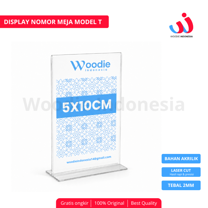 Display Nomer Meja T Akrilik Stand Nomer Meja