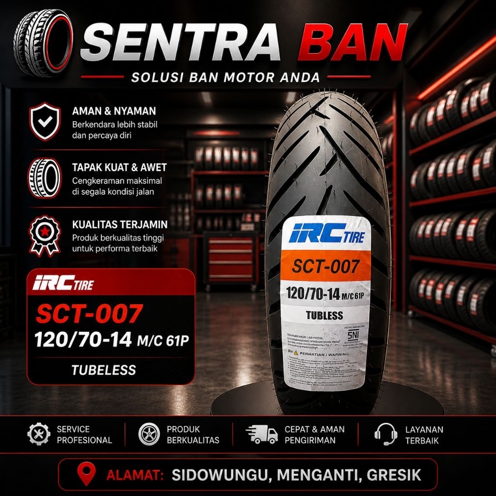 BAN IRC 120/70-14 // BAN IRC 110/70-14 // BAN IRC 110/70-13 // BAN ASPIRA 110/70-13 // BAN ASPIRA 13