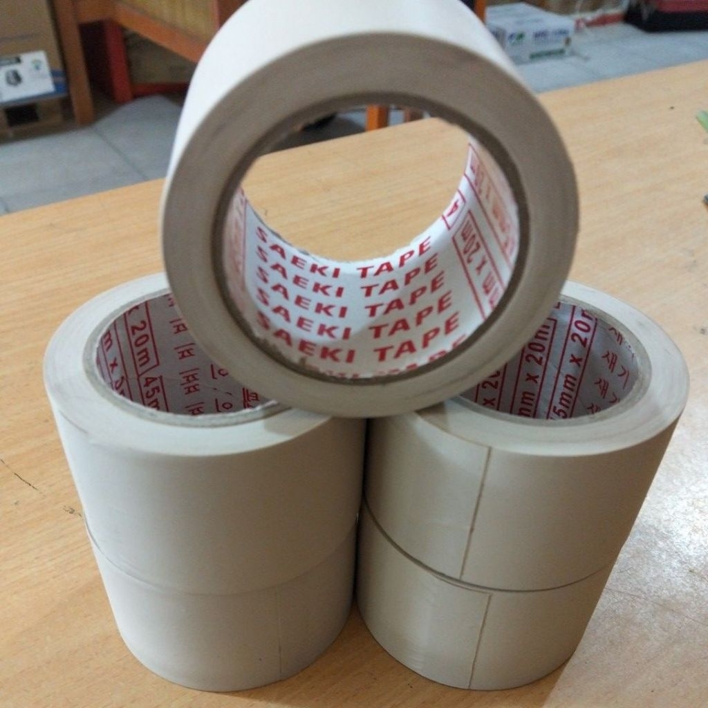 Lakban AC Duct Tape Non Lem SAEKI 45mm x 20m - Tanpa Lem, Fleksibel, Mudah Dipasang