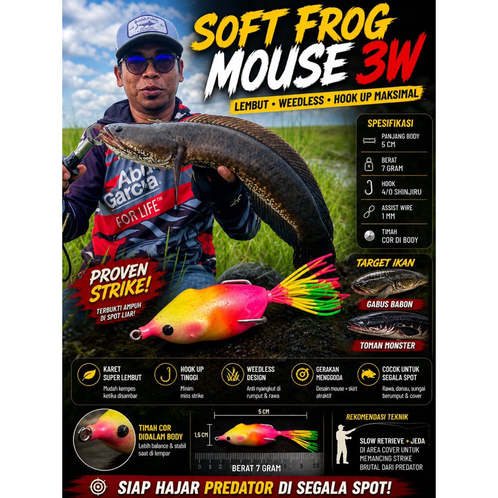 SOFT FROG 3W MOUSE MINI 5CM-7GRAM