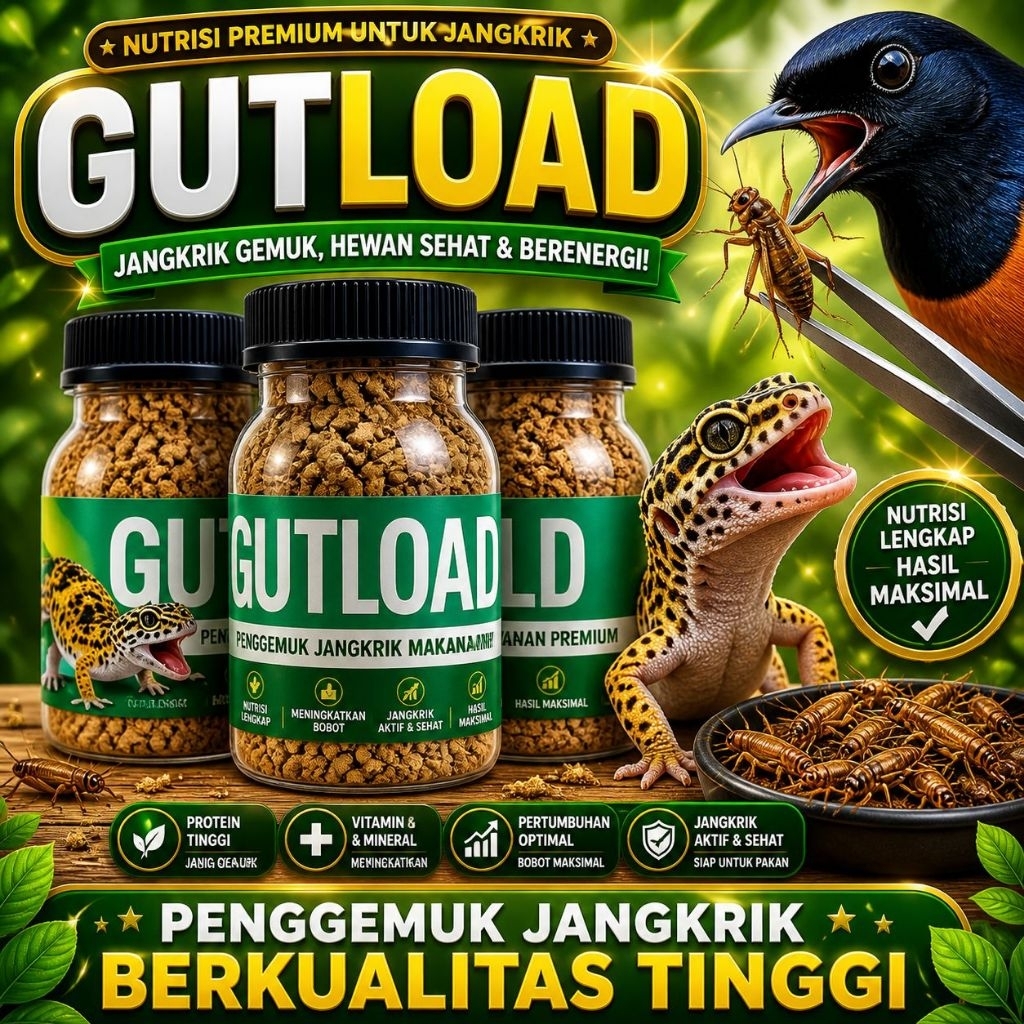 GUTLOAD - Penggemuk Gecko Pembesar Gecko Vitamin Gecko Penggemuk Jangkrik Makanan Gecko Gecko Jangkr