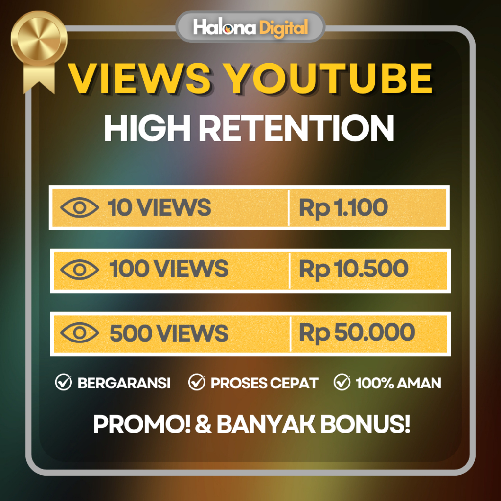 YOUTUBE VIEWS RETENTION PERMANEN BERGARANSI - PROMO