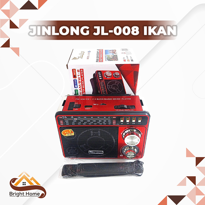 Radio Portable FM AM SW JINLONG JL-008 Ikan Senter Emergency Klasik