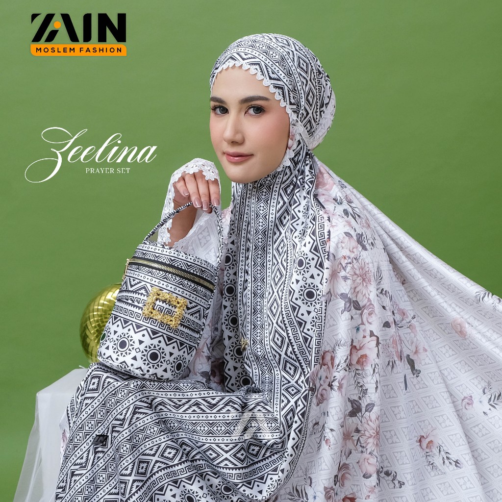 Mukena Dewasa  2in1 Silk Exlusive Zeelina Zain Series Armanie - ZAIN MOSLEM FASHION
