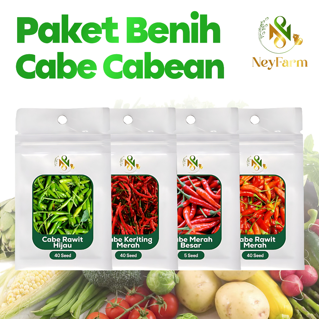 Paket Benih Bibit Cabai Cabe-Cabean Cabe Rawit Cabe Keriting Cabe Besar Cabe Rawit Hijau