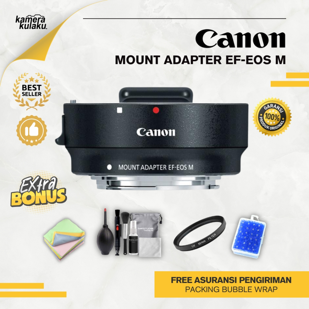 Adapter Auto Focus Canon EF-EOS M / Canon EF to EOS M Bisa Untuk EOS M50 M6 M5 M3 M100 M10