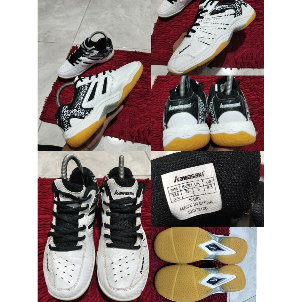 Sepatu Preloved Second Original Sepatu Badminton Tenis Kawasaki K-063 Size 39