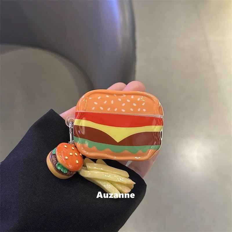 Cute Burger Suitable for AirPods Pro3 Protective Case AirPods S4 Apple Earphone Cover 3rd Generation