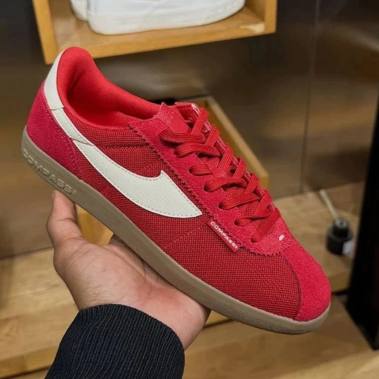 LAGI PROMO- Sepatu Compass Tribune Merah Gum Suede/ Sneakers Unisex Premium