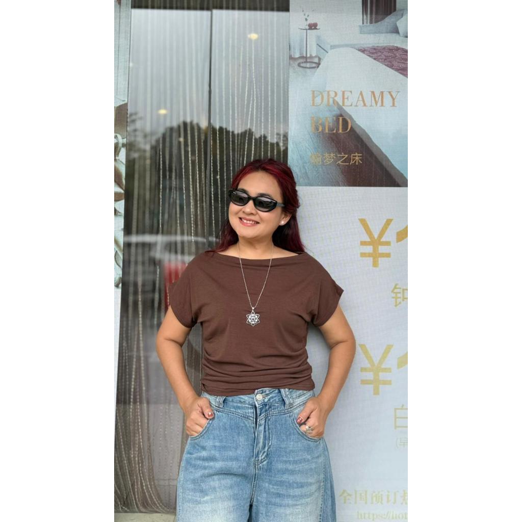 Kaos Lengan Pendek Sabrina Import