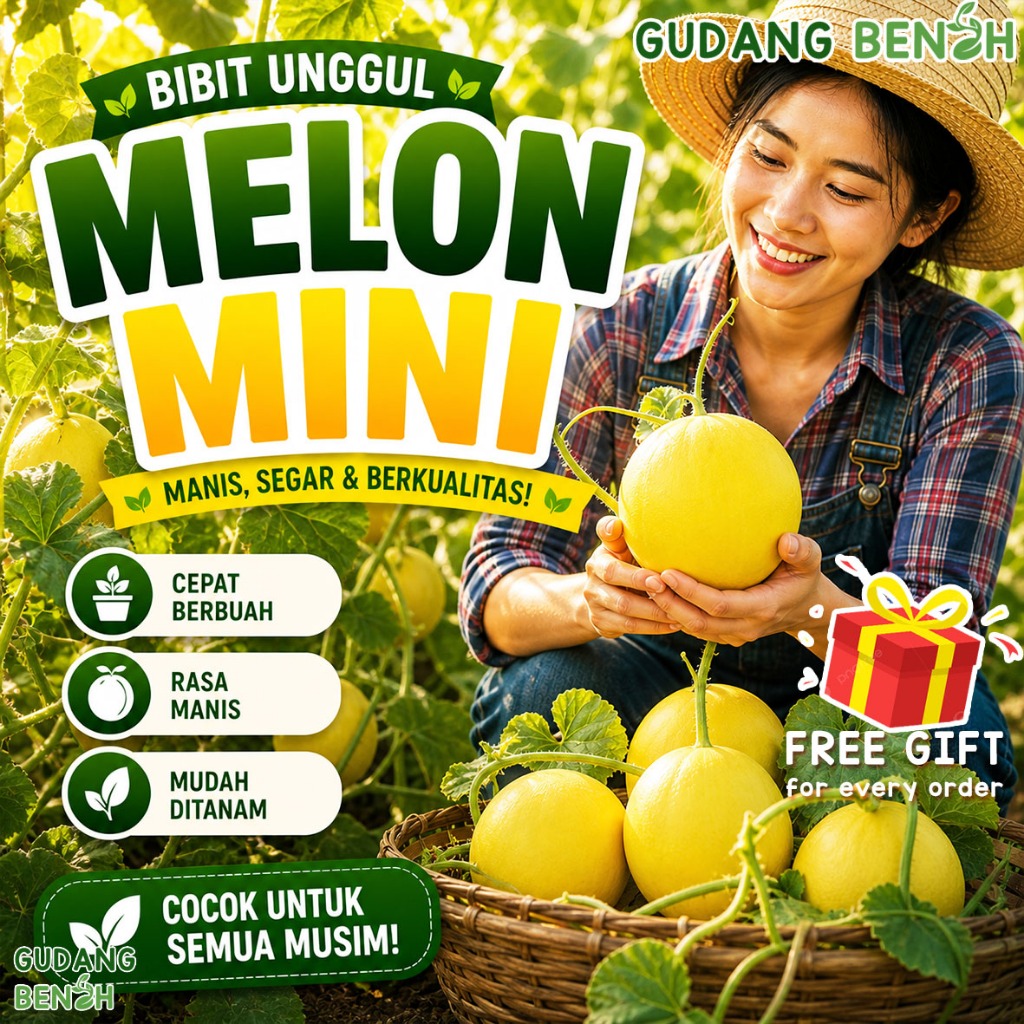 Bibit Melon Mini / Benih Semangka Mini / Benih Buah Unggul / Bibit Buah Semangka / Bibit isi 30