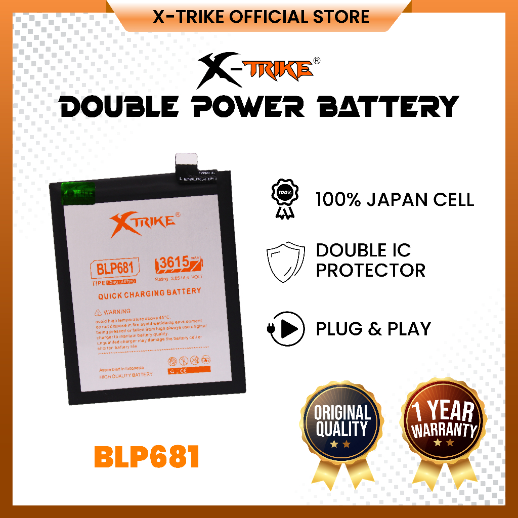 XTRIKE Baterai Oppo F9 - F9 Pro - R17 BLP681 Double Power