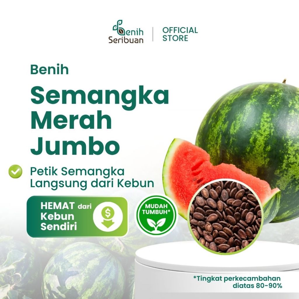 Benih Seribuan - 5 Benih Buah Semangka Merah Jumbo F1 Hibrida