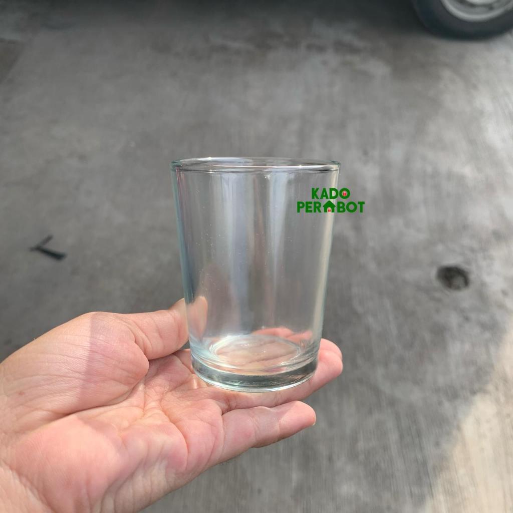 Gelas Jamu Polos - Gelas Bulat Polos - Gelas Kaca Bulat - Gelas Kaca Mini - Gelas Beling Jamu