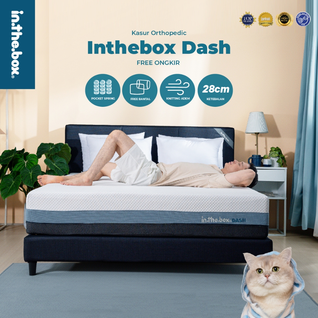 Kasur Orthopedic Spring Bed INTHEBOX Dash - FREE Bantal | Ukuran 90x200, 100x200, 120x200, 140x200, 