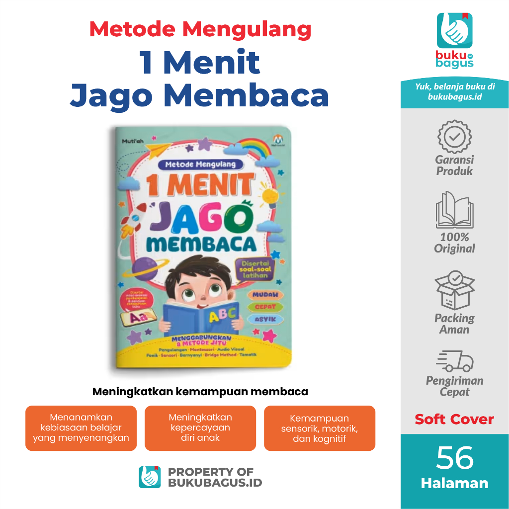 ZIYADBOOKS- Buku Belajar Membaca Anak  Baca Calistung Baca Tulis Hitung Full Color Usia 3 4 5 6 Tahu