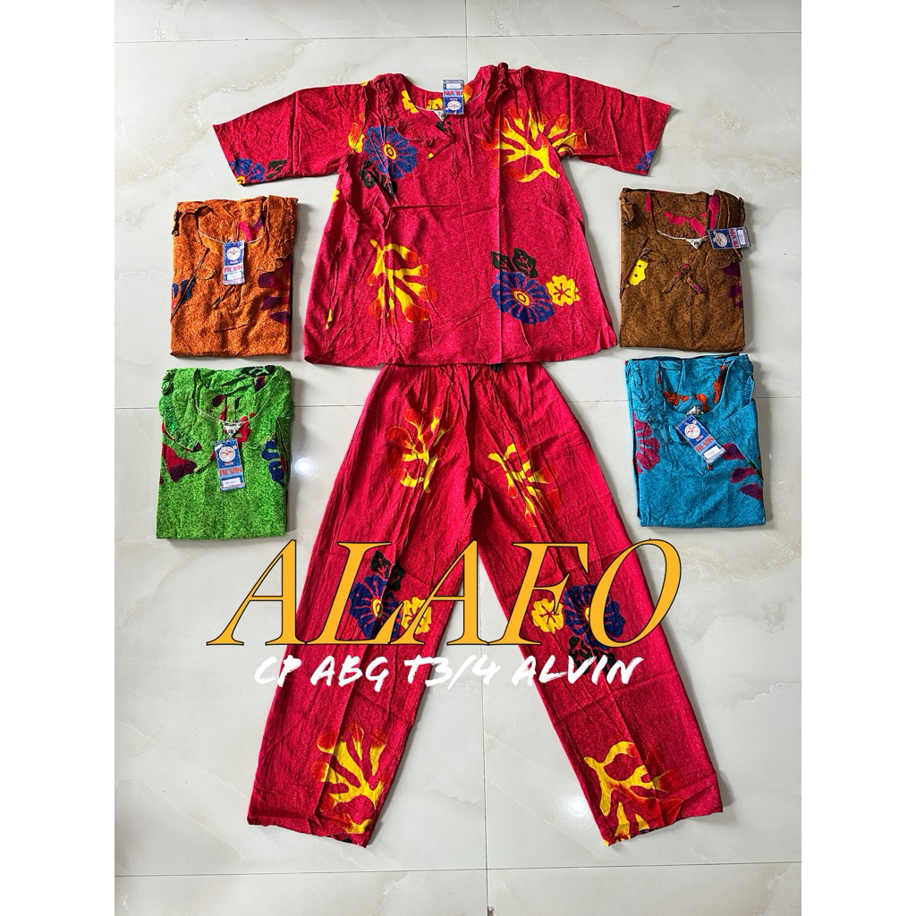 BAJU TIDUR NYAMAN CP ABG T3/4 BATIK ALVIN CITAK PART 1