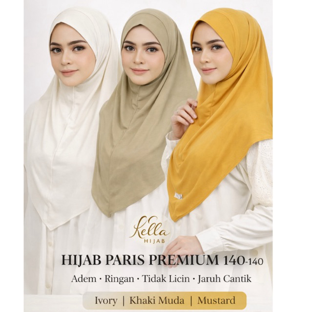 Jilbab Paris Premium Jumbo 140 & Hijab Voal Syari ukuran 140 & Paris Premium Jumbo