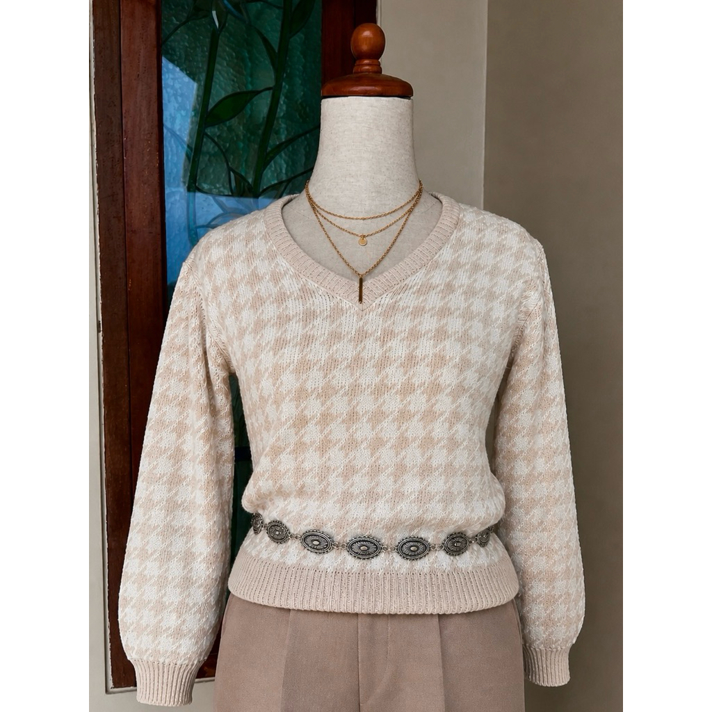 Crop Sweater Houndstooth