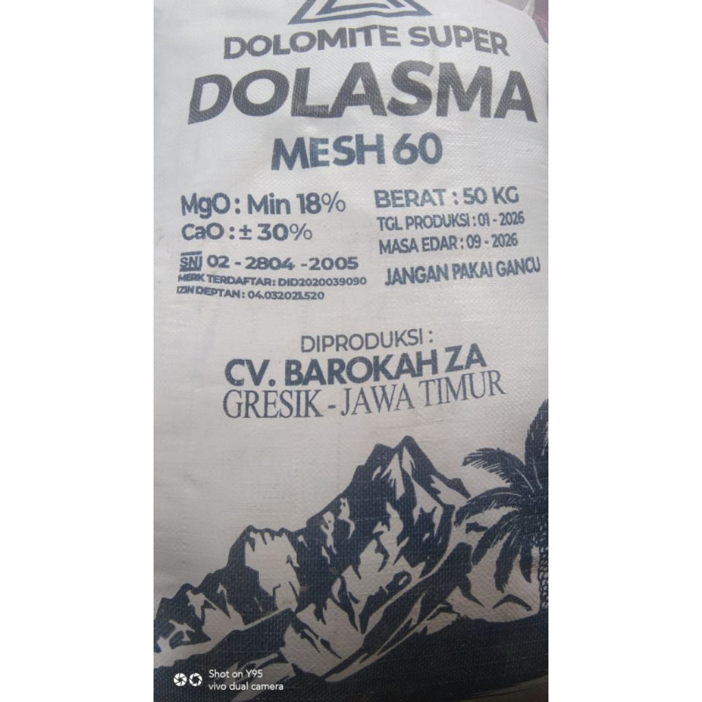 dolomit pertanian super berat 50kg asli
