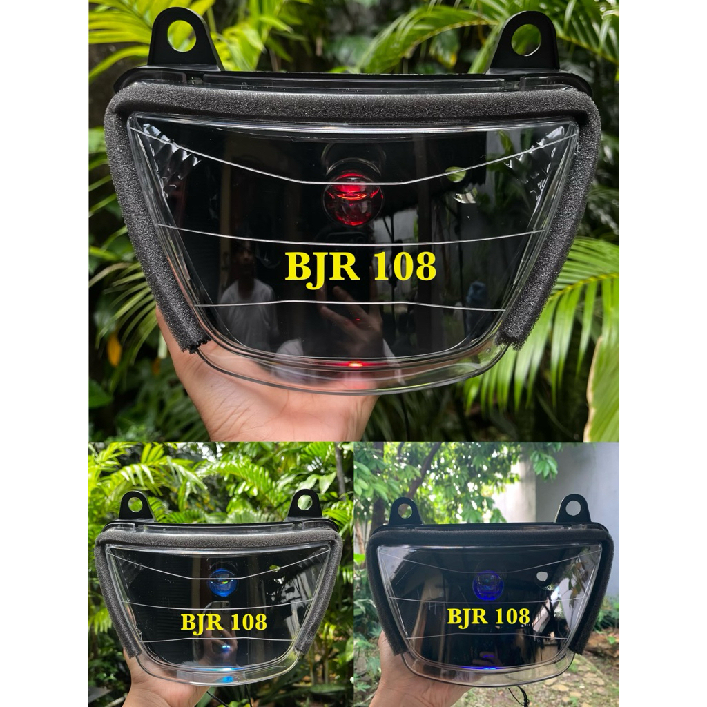 Reflektor Lampu Depan Biled H4 + relay+soket kawasaki ninja RR 150 OLD Tinggalpasang