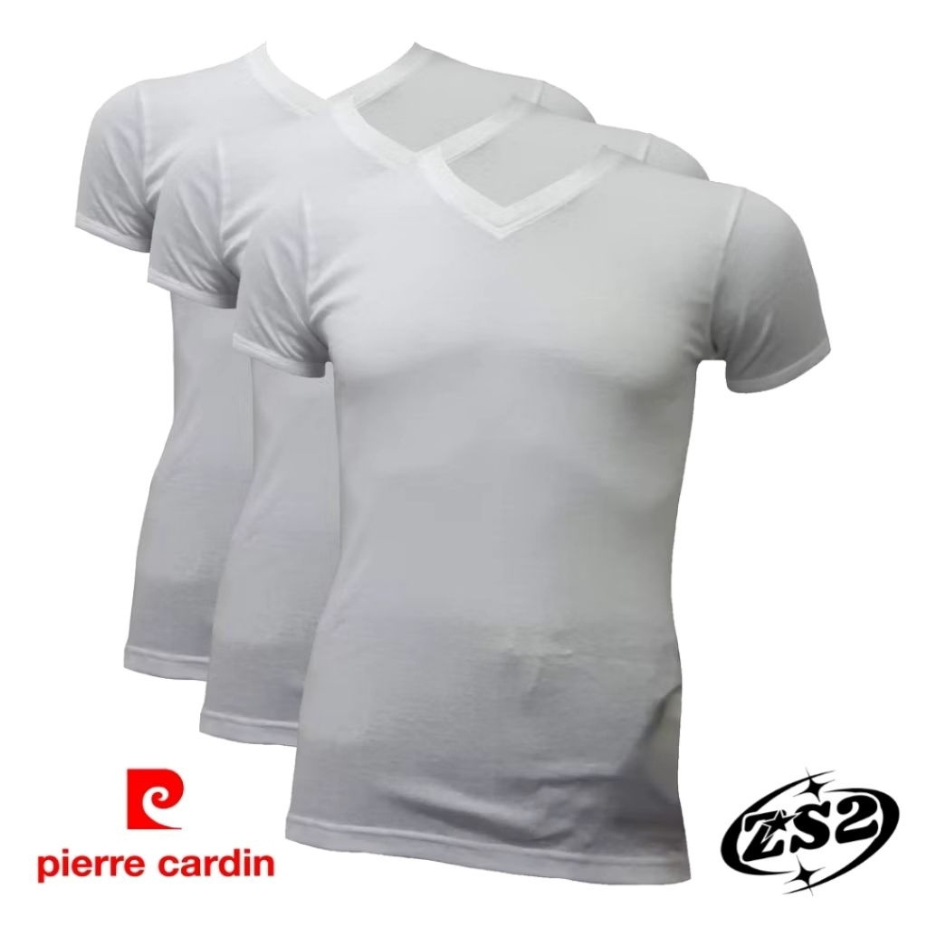 Pierre Cardin V-Neck PC5323-3 Kaos Dalam Pria Katun Isi 3 Pcs